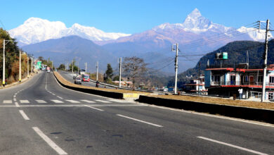 Photo of छ लेनको सडकबाट देखिएको हिमशृङ्ला