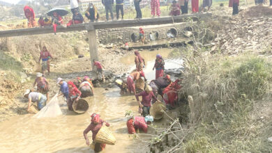 Photo of म्याग्दे खोलामा माछा मार्दै