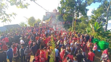 Photo of थानीमाई मन्दिरमा फूलको डोली