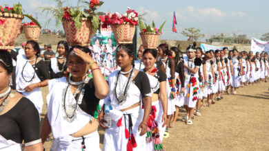 Photo of शोभा यात्रामा थारु महिला