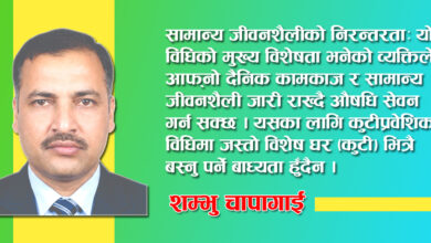Photo of स्वास्थ्य प्रवर्धनका लागि रसायन चिकित्सा