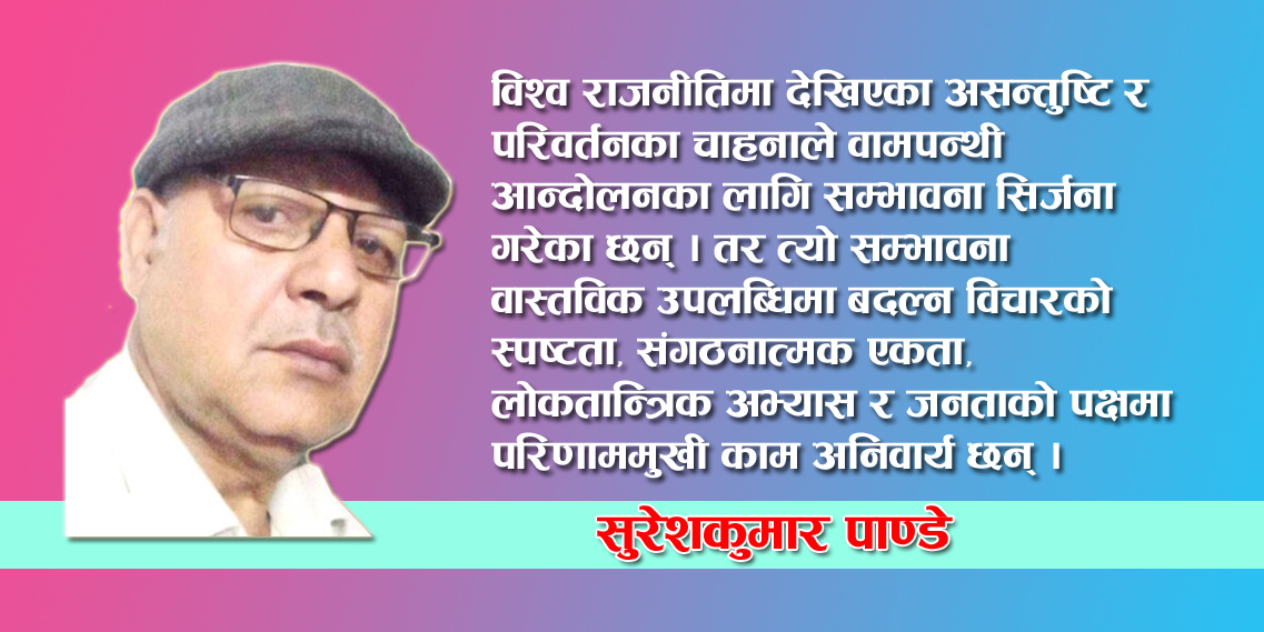 Photo of विश्व राजनीतिमा वामपन्थी आन्दोलनका सम्भावना र चुनौती